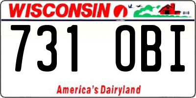 WI license plate 731OBI