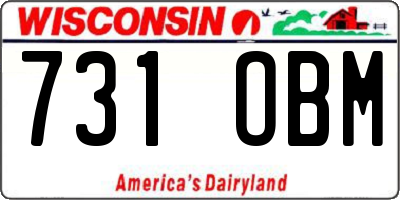 WI license plate 731OBM