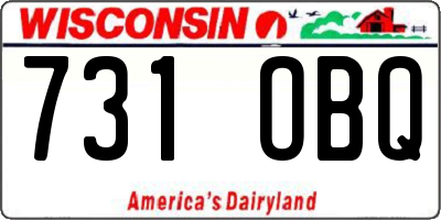 WI license plate 731OBQ