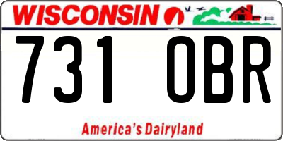 WI license plate 731OBR