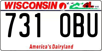 WI license plate 731OBU