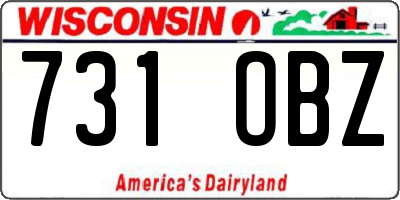 WI license plate 731OBZ