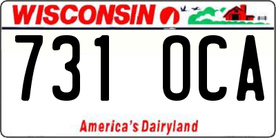 WI license plate 731OCA