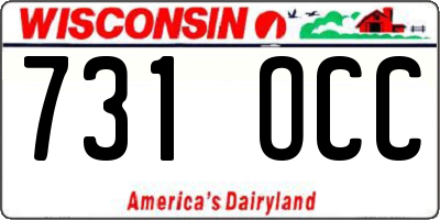 WI license plate 731OCC