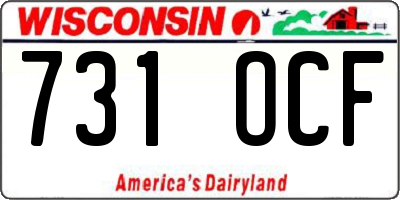 WI license plate 731OCF