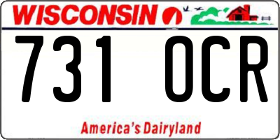 WI license plate 731OCR