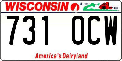 WI license plate 731OCW
