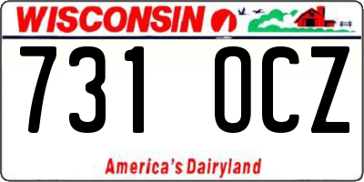 WI license plate 731OCZ