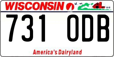 WI license plate 731ODB