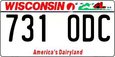 WI license plate 731ODC