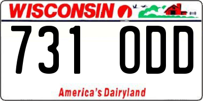 WI license plate 731ODD