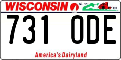 WI license plate 731ODE