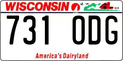 WI license plate 731ODG