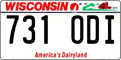 WI license plate 731ODI