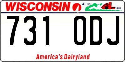 WI license plate 731ODJ