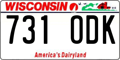 WI license plate 731ODK