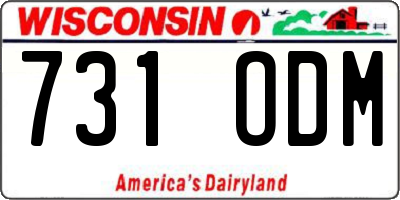 WI license plate 731ODM
