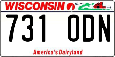 WI license plate 731ODN