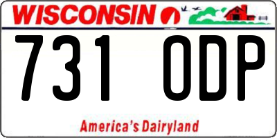 WI license plate 731ODP