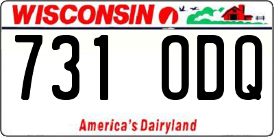 WI license plate 731ODQ