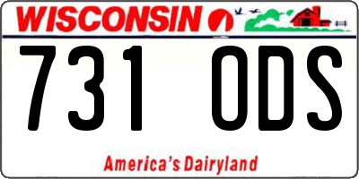 WI license plate 731ODS