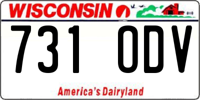 WI license plate 731ODV