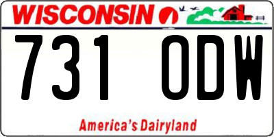 WI license plate 731ODW