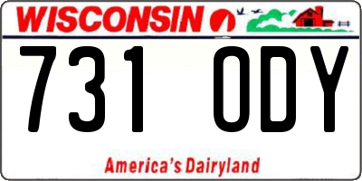 WI license plate 731ODY