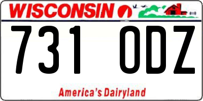 WI license plate 731ODZ