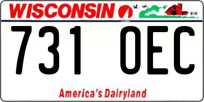 WI license plate 731OEC
