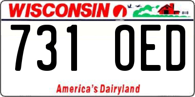 WI license plate 731OED