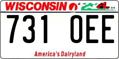 WI license plate 731OEE