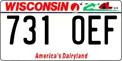WI license plate 731OEF