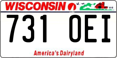 WI license plate 731OEI
