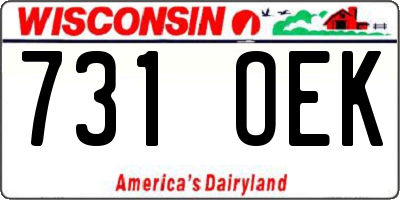 WI license plate 731OEK