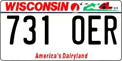 WI license plate 731OER
