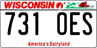 WI license plate 731OES