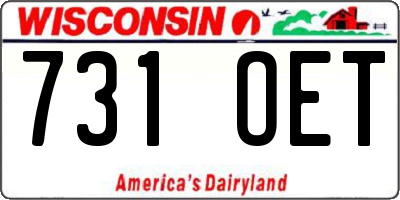 WI license plate 731OET