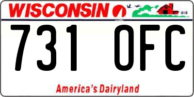 WI license plate 731OFC