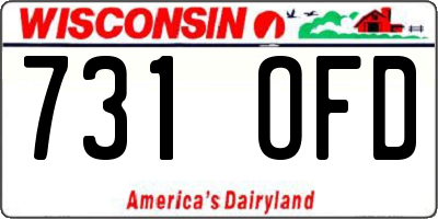WI license plate 731OFD