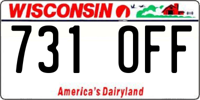 WI license plate 731OFF