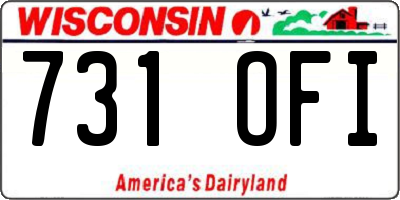 WI license plate 731OFI