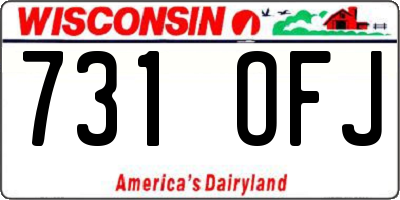 WI license plate 731OFJ