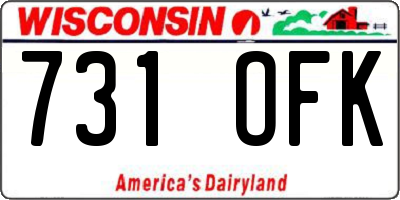 WI license plate 731OFK