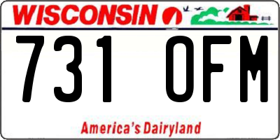 WI license plate 731OFM