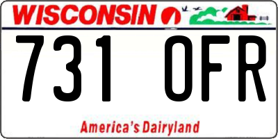 WI license plate 731OFR