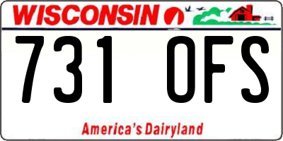 WI license plate 731OFS