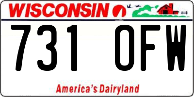 WI license plate 731OFW