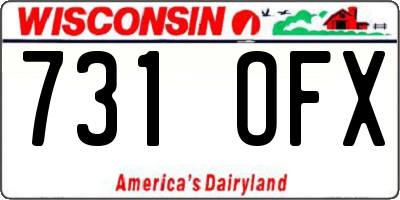WI license plate 731OFX