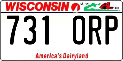 WI license plate 731ORP